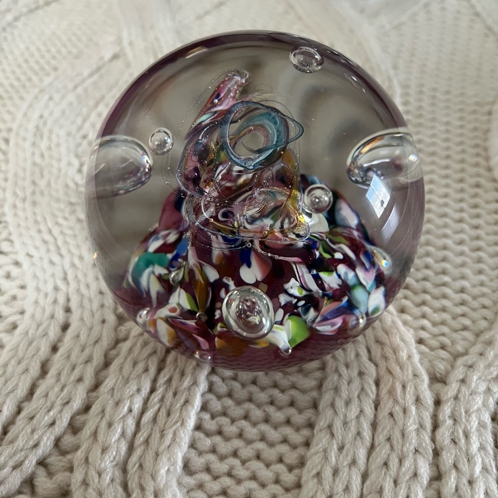 Vintage Caithness Myriad Scotland Swirl Art Glass Paperweight Signed & Numbered